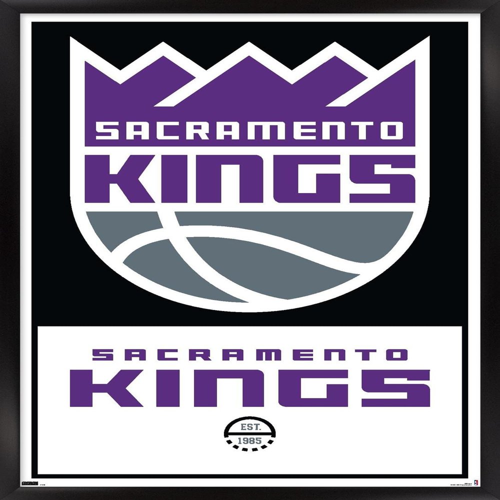 Trends International NBA Sacramento Kings - Logo 21 Wall Poster, 22.375" x 34", Black Framed Version