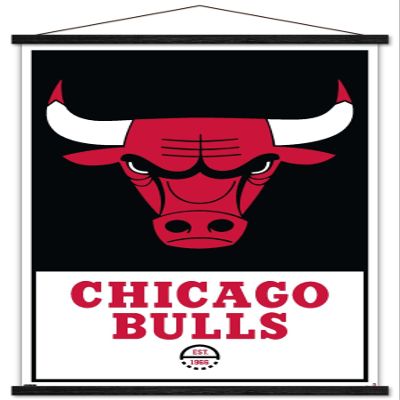 Trends International NBA Chicago Bulls - Logo 21 Wall Poster, 22.375" x 34", Premium Print and Black Hanger Bundle