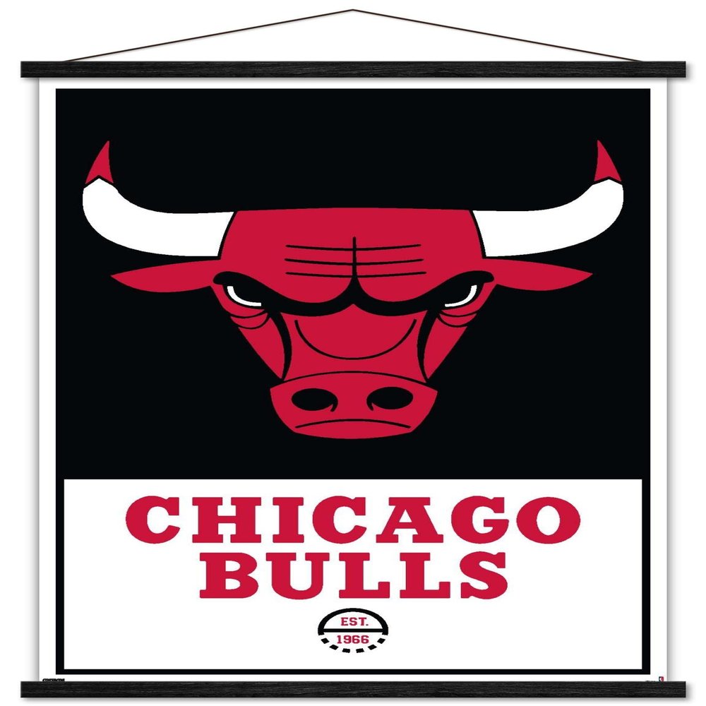 Trends International NBA Chicago Bulls - Logo 21 Wall Poster, 22.375" x 34", Premium Print and Black Hanger Bundle