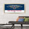 Trends International NBA New Orleans Pelicans - Logo 21 Wall Poster, 22.375" x 34", Gold Framed Version view 2