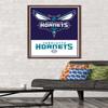 Trends International NBA Charlotte Hornets - Logo 21 Wall Poster, 22.375" x 34", Mahogany Framed Version view 2