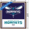 Trends International NBA Charlotte Hornets - Logo 21 Wall Poster, 22.375" x 34", Mahogany Framed Version view 3