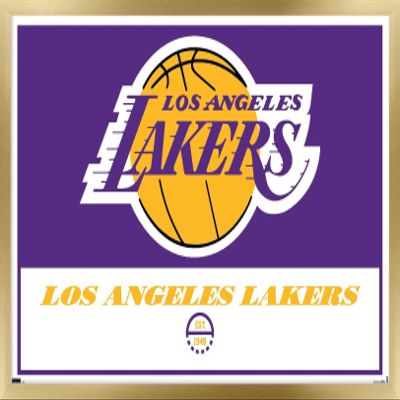 Trends International NBA Los Angeles Lakers - Logo 21 Wall Poster, 14.725" x 22.375", Gold Framed Version