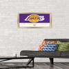 Trends International NBA Los Angeles Lakers - Logo 21 Wall Poster, 14.725" x 22.375", Gold Framed Version view 2