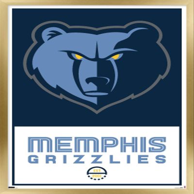 Trends International NBA Memphis Grizzlies - Logo 21 Wall Poster, 14.725" x 22.375", Gold Framed Version