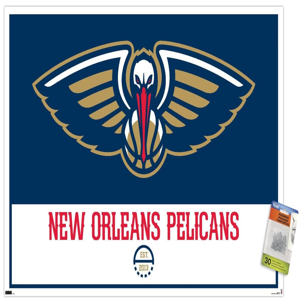 NBA New Orleans Pelicans - Logo 21 Wall Poster with Pushpins