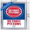 Trends International NBA Detroit Pistons - Logo 21 Wall Poster, 14.725" x 22.375", Silver Framed Version view 3