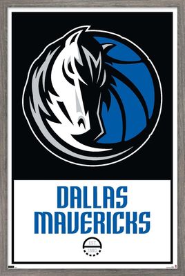 Trends International NBA Dallas Mavericks - Logo 21 Wall Poster, 22.375" x 34", Barnwood Framed Version