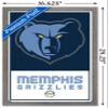 Trends International NBA Memphis Grizzlies - Logo 21 Wall Poster, 14.725" x 22.375", Barnwood Framed Version view 3