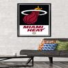 Trends International NBA Miami Heat - Logo 21 Wall Poster, 22.375" x 34", Black Framed Version view 2