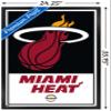 Trends International NBA Miami Heat - Logo 21 Wall Poster, 22.375" x 34", Black Framed Version view 3