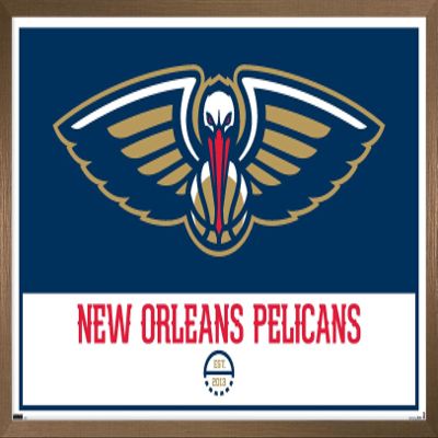 Trends International NBA New Orleans Pelicans - Logo 21 Wall Poster, 22.375" x 34", Bronze Framed Version