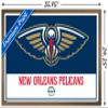 Trends International NBA New Orleans Pelicans - Logo 21 Wall Poster, 22.375" x 34", Bronze Framed Version view 3