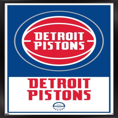 Trends International NBA Detroit Pistons - Logo 21 Wall Poster, 22.375" x 34", Black Framed Version