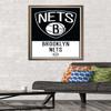 Trends International NBA Brooklyn Nets - Logo 21 Wall Poster, 22.375" x 34", Bronze Framed Version view 2