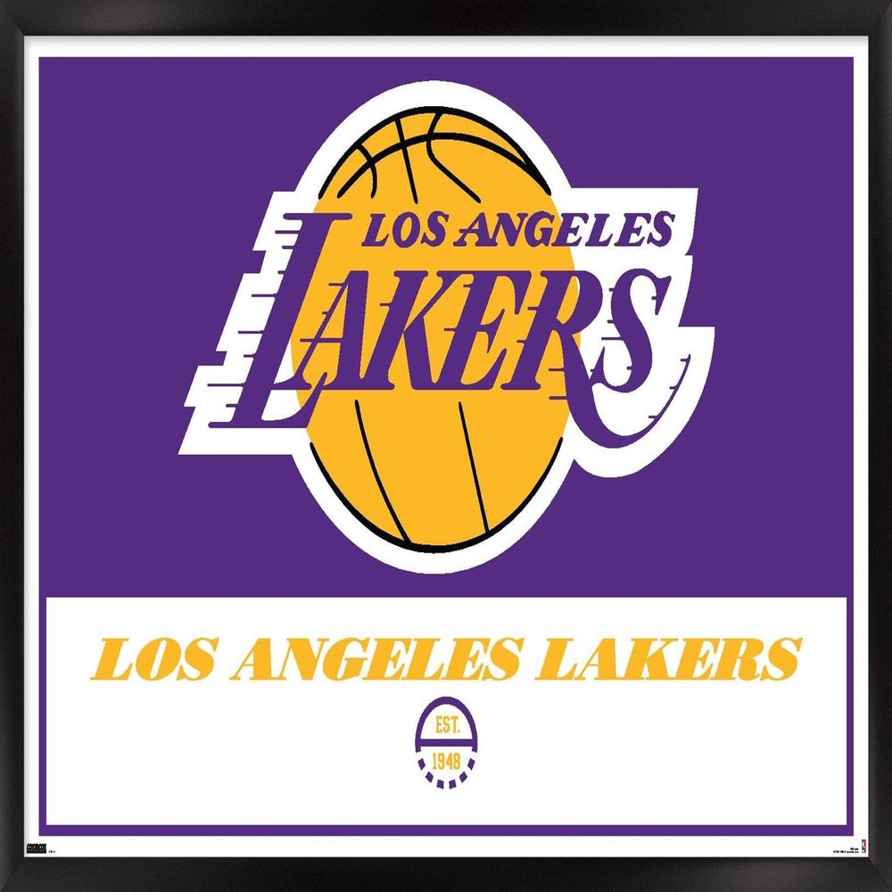 Trends International NBA Los Angeles Lakers - Logo 21 Wall Poster, 14.725" x 22.375", Black Framed Version