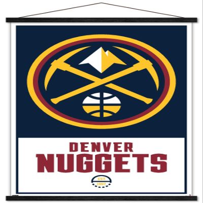 Trends International NBA Denver Nuggets - Logo 21 Wall Poster, 22.375" x 34", Premium Print and Black Hanger Bundle