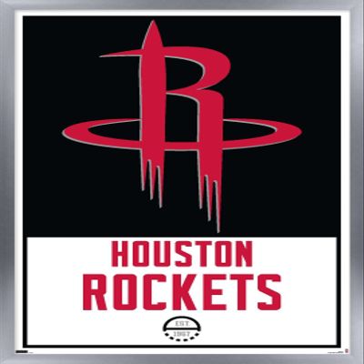 Trends International NBA Houston Rockets - Logo 21 Wall Poster, 22.375" x 34", Silver Framed Version