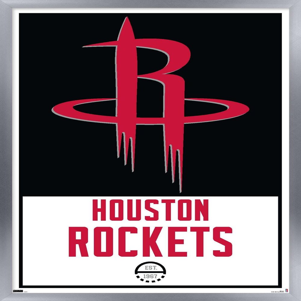 Trends International NBA Houston Rockets - Logo 21 Wall Poster, 22.375" x 34", Silver Framed Version