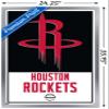 Trends International NBA Houston Rockets - Logo 21 Wall Poster, 22.375" x 34", Silver Framed Version view 3