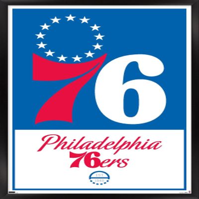Trends International NBA Philadelphia 76ers - Logo 21 Wall Poster, 22.375" x 34", Black Framed Version