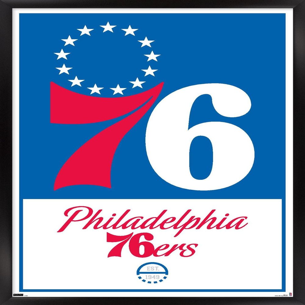 Trends International NBA Philadelphia 76ers - Logo 21 Wall Poster, 22.375" x 34", Black Framed Version