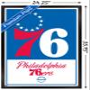 Trends International NBA Philadelphia 76ers - Logo 21 Wall Poster, 22.375" x 34", Black Framed Version view 3