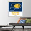 Trends International NBA Indiana Pacers - Logo 21 Wall Poster, 22.375" x 34", Premium Print and Beechwood Hanger Bundle view 2