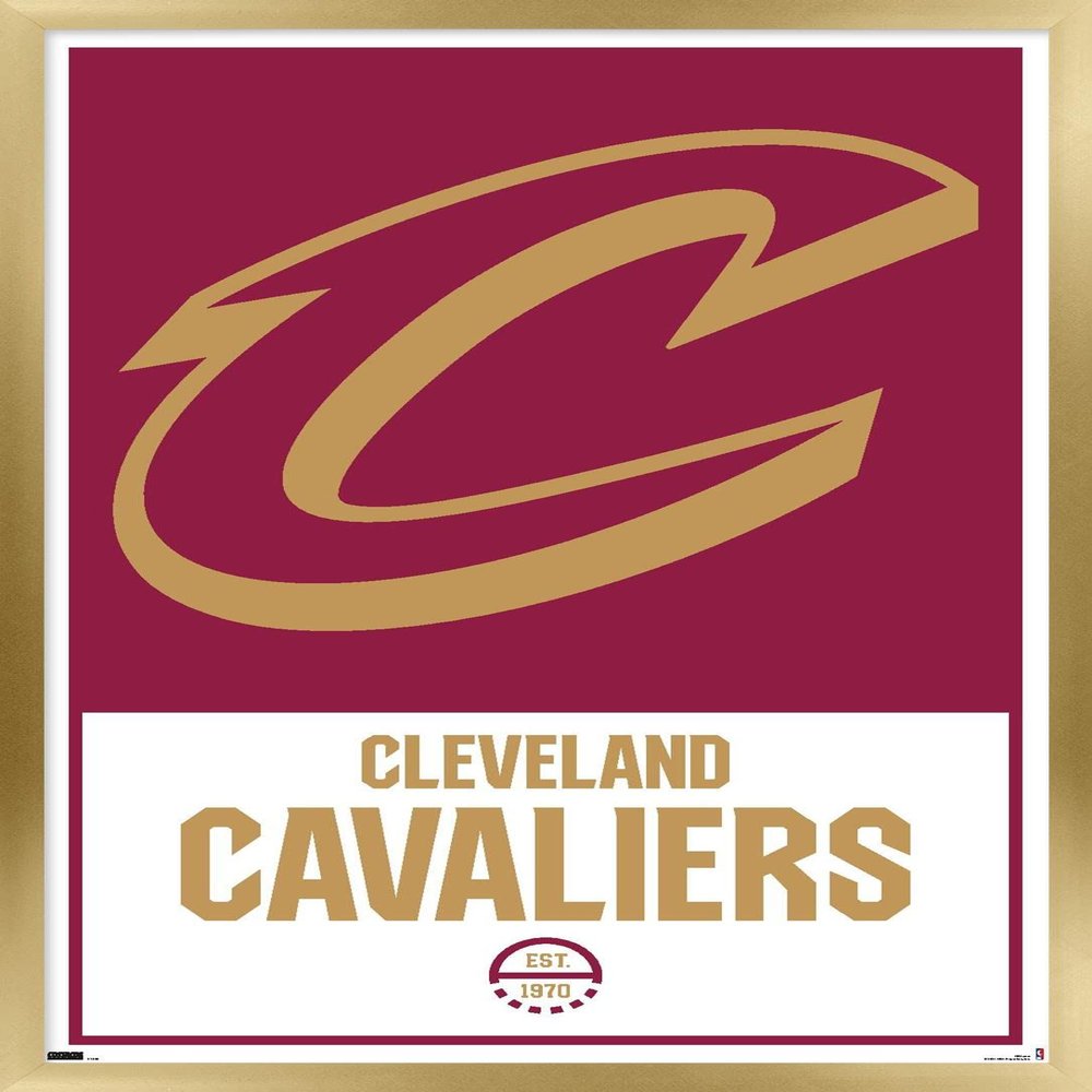 Trends International NBA Cleveland Cavaliers - Logo 21 Wall Poster, 22.375" x 34", Gold Framed Version