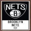 Trends International NBA Brooklyn Nets - Logo 21 Wall Poster, 14.725" x 22.375", Mahogany Framed Version view 1
