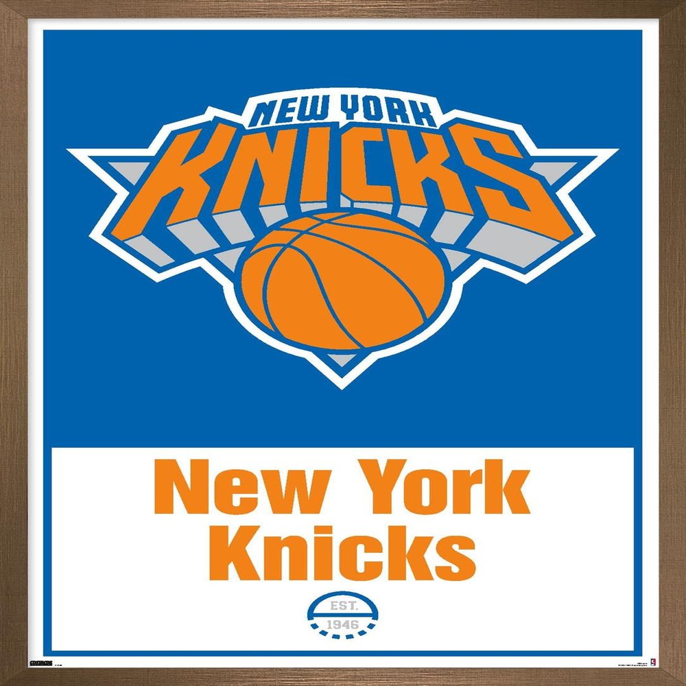 Trends International NBA New York Knicks - Logo 21 Wall Poster, 22.375" x 34", Bronze Framed Version