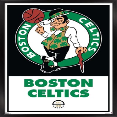Trends International NBA Boston Celtics - Logo 21 Wall Poster, 14.725" x 22.375", Black Framed Version