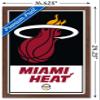Trends International NBA Miami Heat - Logo 21 Wall Poster, 14.725" x 22.375", Mahogany Framed Version view 3