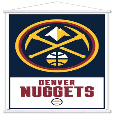 Trends International NBA Denver Nuggets - Logo 21 Wall Poster, 22.375" x 34", Premium Print and White Hanger Bundle