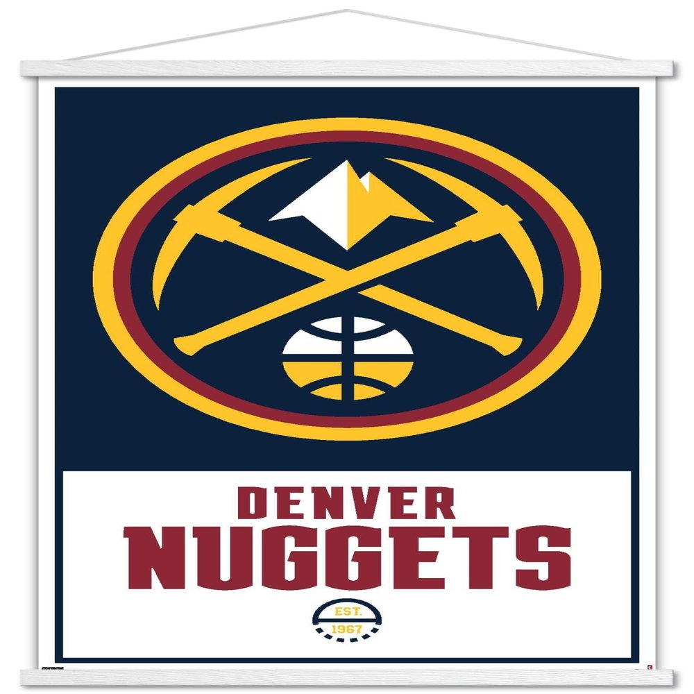 Trends International NBA Denver Nuggets - Logo 21 Wall Poster, 22.375" x 34", Premium Print and White Hanger Bundle