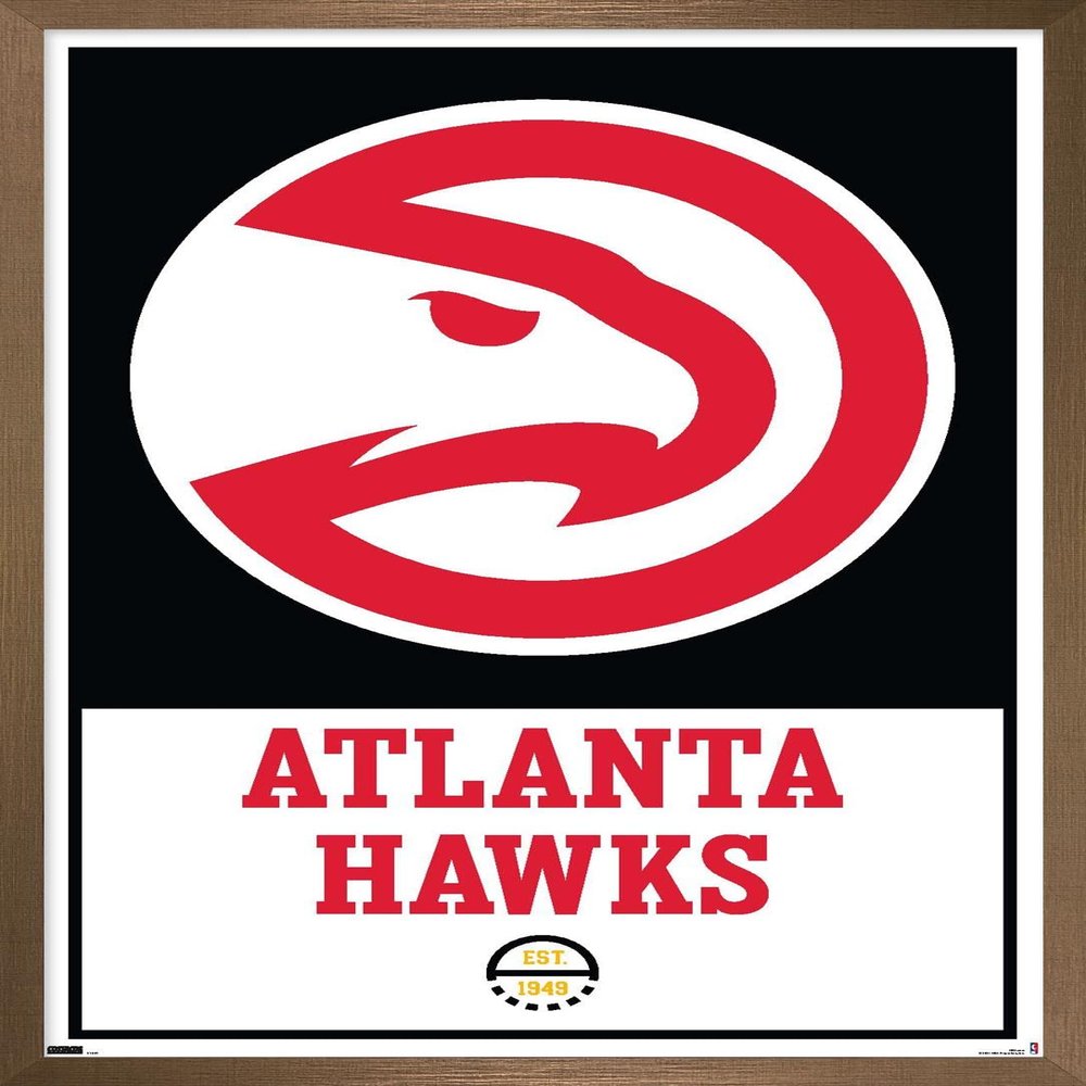 Trends International NBA Atlanta Hawks - Logo 21 Wall Poster, 14.725" x 22.375", Bronze Framed Version