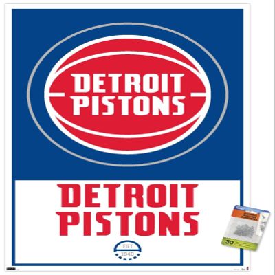 NBA Detroit Pistons - Logo 21 Wall Poster with Push Pins