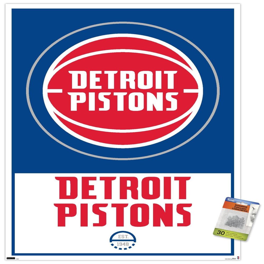 NBA Detroit Pistons - Logo 21 Wall Poster with Push Pins