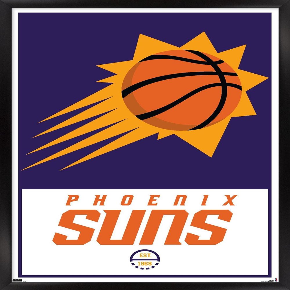 Trends International NBA Phoenix Suns - Logo 21 Wall Poster, 22.375" x 34", Black Framed Version