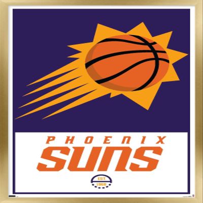 Trends International NBA Phoenix Suns - Logo 21 Wall Poster, 22.375" x 34", Gold Framed Version