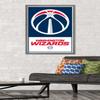 Trends International NBA Washington Wizards - Logo 21 Wall Poster, 22.375" x 34", Barnwood Framed Version view 2