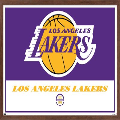 Trends International NBA Los Angeles Lakers - Logo 21 Wall Poster, 14.725" x 22.375", Mahogany Framed Version
