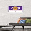 Trends International NBA Los Angeles Lakers - Logo 21 Wall Poster, 14.725" x 22.375", White Framed Version view 2