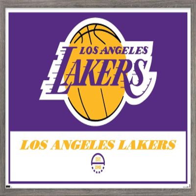 Trends International NBA Los Angeles Lakers - Logo 21 Wall Poster, 14.725" x 22.375", Barnwood Framed Version