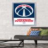 Trends International NBA Washington Wizards - Logo 21 Wall Poster, 22.375" x 34", Silver Framed Version view 2