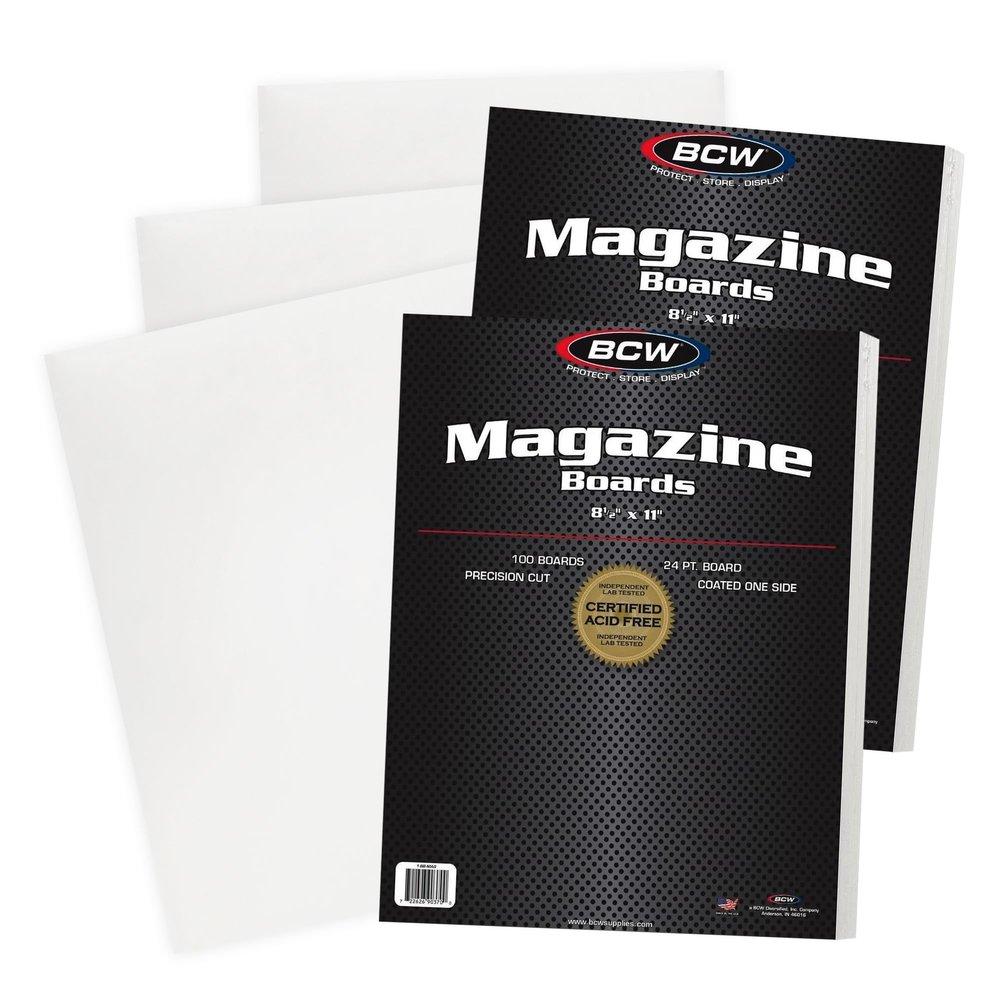 BCW Magazine Backing Boards 8.5 x 11  200 Pack | Acid-Free for Archival Storage, Fabric Crafts & Mailing Protection | Precision Cut Magazine Backer Boards
