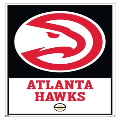 Trends International NBA Atlanta Hawks - Logo 21 Wall Poster, 14.725" x 22.375", White Framed Version
