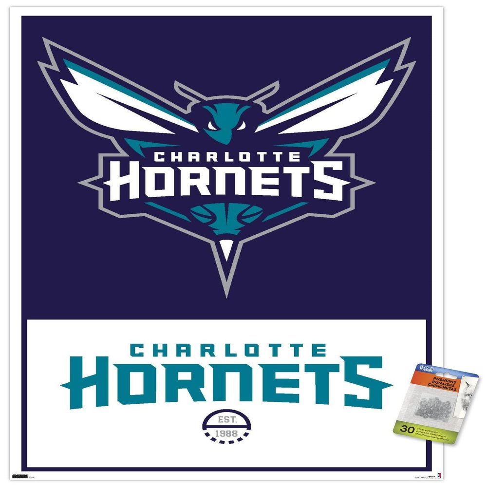 NBA Charlotte Hornets - Logo 21 Wall Poster with Pushpins