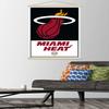 Trends International NBA Miami Heat - Logo 21 Wall Poster, 22.375" x 34", Premium Print and Beechwood Hanger Bundle view 2