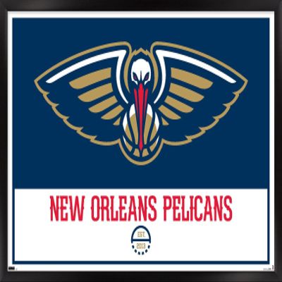 Trends International NBA New Orleans Pelicans - Logo 21 Wall Poster, 22.375" x 34", Black Framed Version